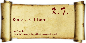 Kosztik Tibor névjegykártya